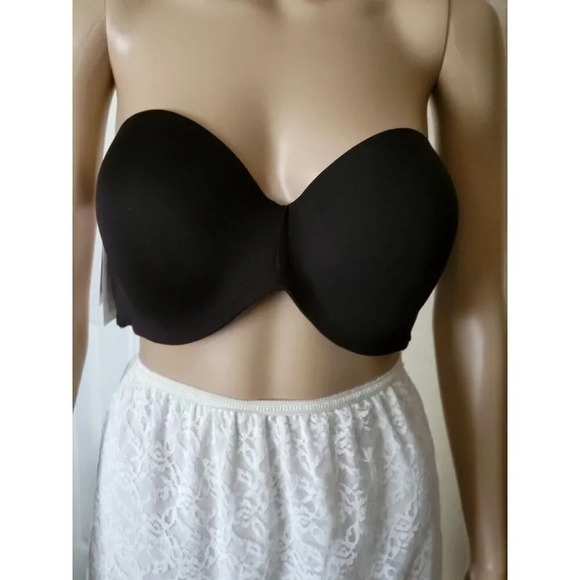 Maidenform Support For Days Bra Strapless Black Stretchable 38D - Picture 1 of 6